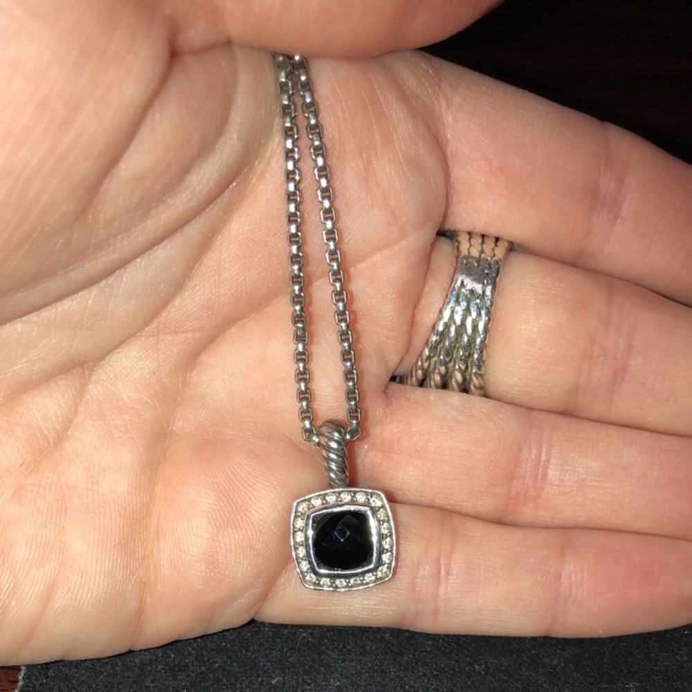 David Yurman Black Onyx Necklace with diamonds